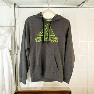 Adidas Men's Classic Hoodie with Neon Logo Graphic Athletic‎ Sweatshirt sz small